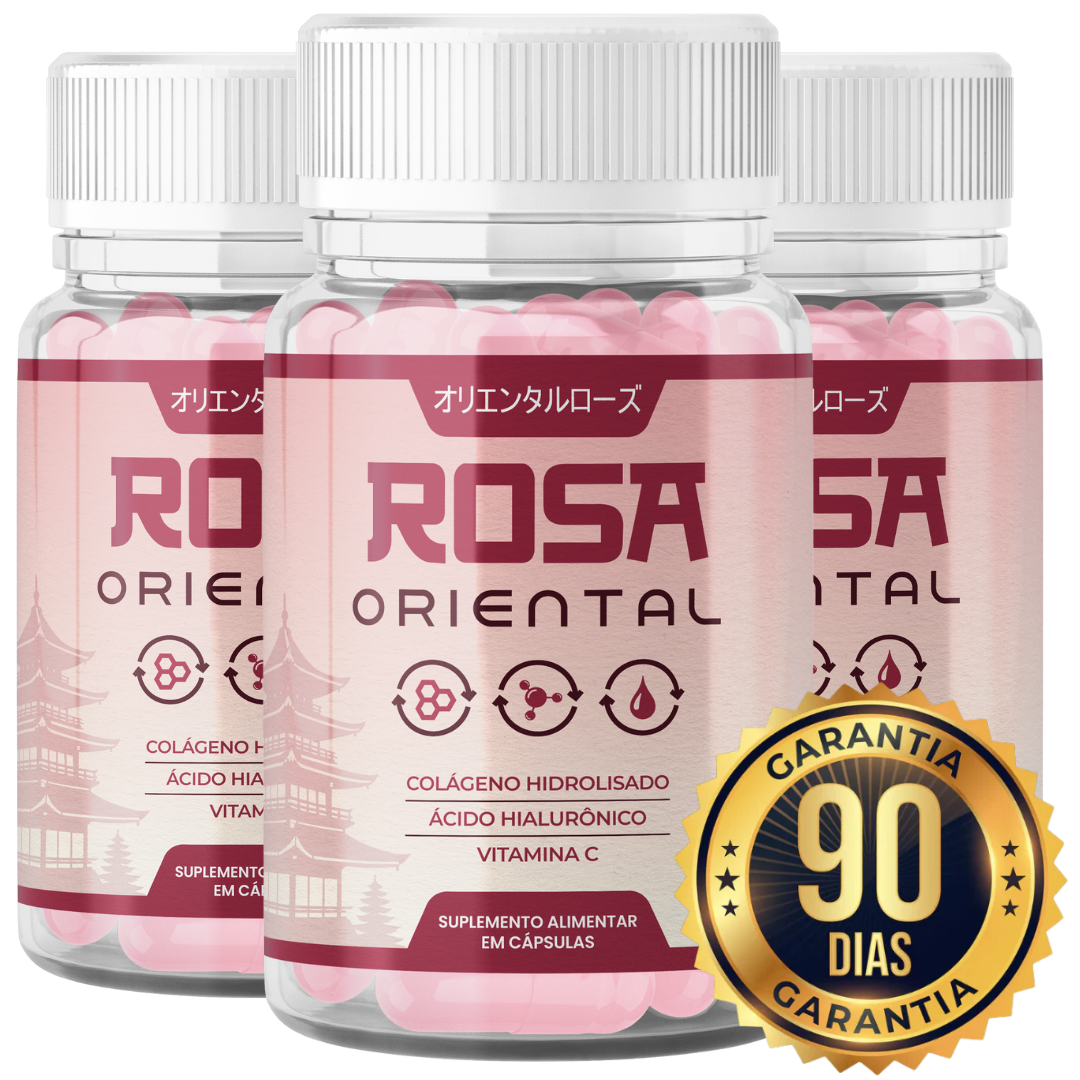 Frasco do suplemento alimentar Rosa Oriental